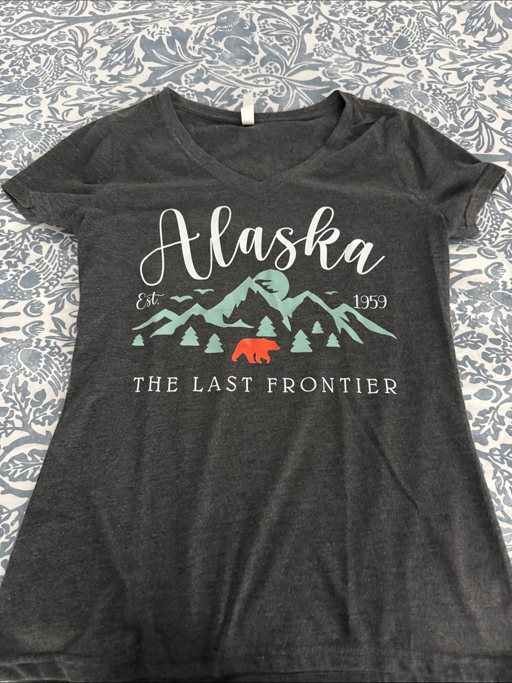 Alaska "The Last Frontier" Short Sleeve Tee - Charcoal